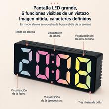Reloj Digital LED de Mesa con Alarma, Reloj Electrónico para Recámara, Sala, Escritorio y Hogar - 1PC - Ver 4