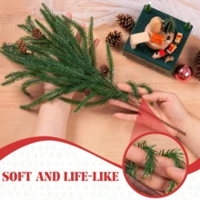 Artificial Norfolk Pine Stems For Christmas Decorations 18 Inch Fake Pine Cone Branches For Vases Garland Real Touch Faux Greenery Evergreen Plants For Xmas Home Decor Indoor Winter - Multicolor - View 5