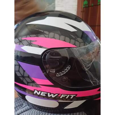 Capacete Moto Ebf New Fit Control Fechado Cor Preto/Rosa
