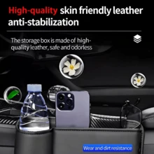 1 Peça Caixa de Armazenamento de Assento de Carro Multiuso com Porta-Copos, Caixa de Armazenamento do Console Central do Carro, Caixa Organizadora Feminina, Essencial para Viagens - A - Visão 3
