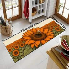 1pc "Bee & Sunflower" Pattern Design Kitchen Mat Silicone Rug, Absorbent Non-Slip Quick-Dry Bathroom Carpet, All-Season Door Mat Room Decor, Indoor Multi-Function Foot Pad - Multicolor - View 13