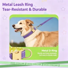 Kalung Hewan Peliharaan Tebal dengan Pola Jacquard yang Dapat Diatur, Dirancang untuk Anjing Kecil dan Sedang yang Berjalan di Luar Ruangan - MultiWarna - View 7