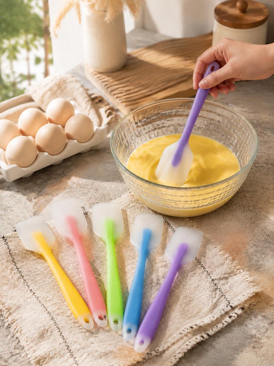 5pcs/3pcs/2pcs Random Assortment Premium Silicone Spatulas, Non-Stick Heat-Resistant Kitchen Utensils, Suitable For Cooking, Baking And Flipping, Dishwasher , Kitchen Tools