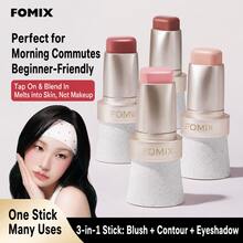 FOMIX Stik Perona Pipi 3-in-1 dengan Kuas Blending Silikon, Stik Perona Pipi Krim, Kontur & Eyeshadow, Warna Lembut yang Dapat Diatur, Hasil Akhir Alami yang Halus, Mudah Dibaurkan, Makeup Wajah Serbaguna Portabel - 03# - View 2