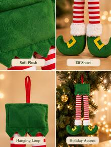 Christmas Elf Leg Hanging Ornament, Plush Stuffed Elf Pants Tree Decor, Fun Christmas Tree Pendant, Suitable For Fireplace, Door, Window, Holiday Party, Home Winter Decoration - Multi-color - View 8