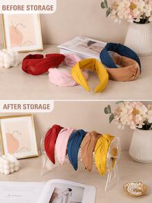 1pc 12 Inch Transparent Acrylic Headband Storage Rack, 3mm Thickened 4+ Rods Large Capacity Vertical Headband Display Stand, Minimalist Transparent Hair Accessory Organizer, Suitable For Women And Girls Bedroom Vanity And Bathroom Use. Perfect Holiday Gift, Birthday Gift, Photo Prop, Convenient Storage.,Bedroom Room Decor,Back To School - View 8