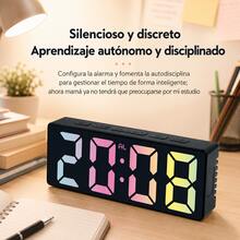 Reloj Digital LED de Mesa con Alarma, Reloj Electrónico para Recámara, Sala, Escritorio y Hogar - 1PC - Ver 5