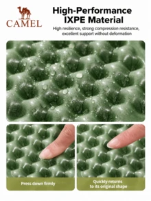 CAMEL CROWN Egg Crate Foam Sleeping Pad, Outdoor Camping Egg Crate Mat, Foldable Tent Pad, Portable Egg Shell Moisture-Proof Ground Mat - Green - View 4