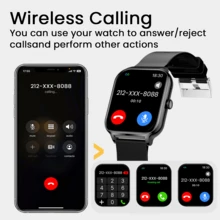 NcmRyu [Wireless, Smartwatch]1.83-Inch Smartwatch, Supports Wireless (Calls And Dialing), Multiple Sports Modes, Incoming Call Alerts And Rejection, Easy Message Reading, Compatible With Android 5.0+ / IOS 10.0, An Ideal Gift Choice For Various Holidays - View 3