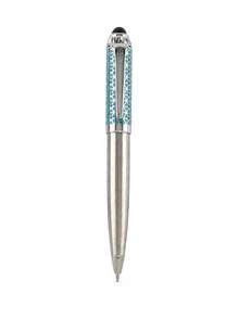 1pc Silver Executive Ballpoint Pen, Geometric Metal Writing Pen With Clip, Smooth Ink Office Pen, Suitable For Business, School, Journaling, Signing And Daily Writing - Multicolor - View 9