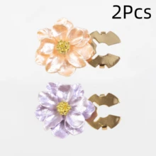 1Pc/2Pcs Floral Seamless Button Set, Decorative Clip-On Shirt Buttons, Women's Shirt Collar/Cuff Decorative Buttons, Quick Detach And Install - Multicolor - View 21