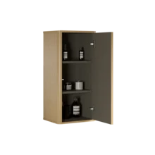 With Storage Bathroom Cabinet Natural Made Of Wood - 橡木 - 查看 7
