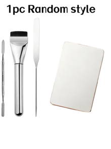 Stainless Steel Foundation Makeup Palette Mixing Stick Mini Ring Makeup Palette Beauty Tool Set Random 1pc - Silver - View 9