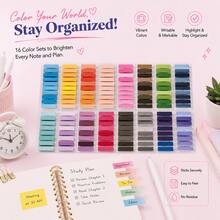 10 Colors PET Sticky Tabs, 200 Writable Transparent Index Tabs, Waterproof Removable Page Markers For Books, Study Notes, Planner & Office,Back To School Season - one-size - View 1