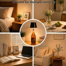 RGB Creative DIY Wine Bottle Lamp, USB Rechargeable, Sensitive Touch Dimming, Multicolor Variable; Atmosphere Bedside Night Light, Compact And Easy To Install, Decorate Room, Suitable For Home, Bedroom, Bathroom, Bar, Camping, Party, Restaurant Atmosphere Lighting Decoration - Multi-color light - View 6