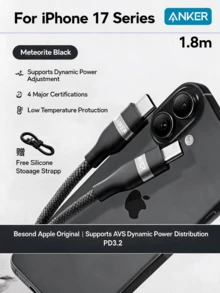anker Kabel data pengisian cepat bersertifikasi Apple MFi A8662, kompatibel dengan iPhone 16, 15 Pro Max, dan 14. Kabel pengisian cepat port 13C ke Lightning 12, kabel pengisi daya asli. - MultiWarna - View 20
