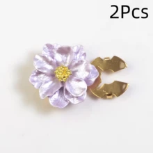 1Pc/2Pcs Floral Seamless Button Set, Decorative Clip-On Shirt Buttons, Women's Shirt Collar/Cuff Decorative Buttons, Quick Detach And Install - Multicolor - View 15