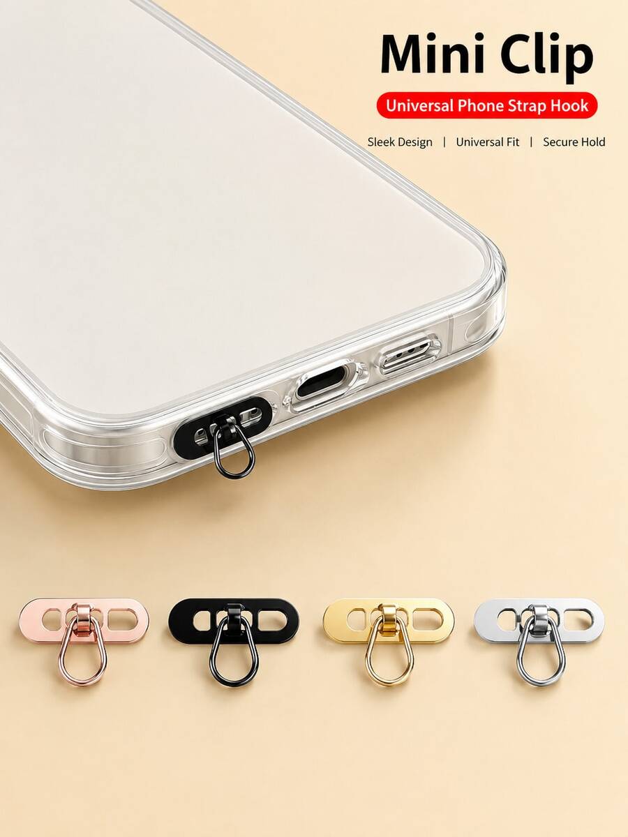 Klip Samping Tali Pengikat Casing Ponsel, Kait Logam Mini Universal, Bantalan Konektor Tali Pengikat Ponsel Anti-Hilang