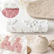 1pc 3D Dandelion Texture Roller And Embossing Roller Tool - Suitable For Clay, Pottery, Ceramic Crafts, With Floral Design, For Jewelry Making, Clay Tools, Home Decor, Suitable For Beginner Craft Enthusiasts - A - View 5