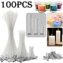 100 Piece Set Of Candle Wick, Smoke-Free Candle Wick With Stickers And Wick Locator, Candle Making Accessories, Suitable For Candle Making, DIY Candle Craft, And Handmade Candle Materials, With Multiple Sizes To Choose From - A - View 3
