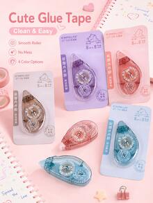 1 buah Pita Perekat Dua Sisi 4 Warna, Pita Perekat Portabel 8m untuk Jurnal dan Scrapbooking - Berbagai gaya - View 8