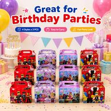 Roblox 12入 12.4x6.4x8.45cm 紙製禮物盒，4款卡通便攜手提盒，適合兒童、女孩、男孩，生日派對、婚禮、聖誕節、糖果零食、派對小禮物、房間裝飾、居家裝飾 - Roblo 男孩 組合套裝 紙盒 - 查看 2