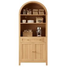 Sideboard Natural Made Of Wood For Living Room And Dining Room - 自然的 - 查看 2