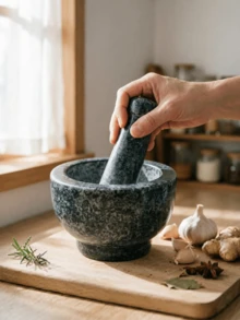 أداة طحن الثوم، متوفرة بحجمين. لطحن الثوم وطحن التوابل، تتميز بأنسجة طبيعية. مثالية للاستخدام المنزلي في هرس طعام الأطفال والتوابل. - لون عشوائي - مشاهدة 5