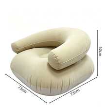 1pc Portable Inflatable Outdoor Leisure Chair, Soft Comfortable U-Shaped Slouchy Sofa Chair, Breathable PVC, Ergonomic Design Modern Lightweight Compact Seat, Outdoor Leisure Lounge Chair Sofa, Suitable For Living Room, Balcony, Camping - New Model - View 12