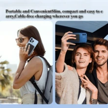 Slim Light Blue Magnetic Portable Power Bank With 5000mAh Capacity, Wireless Phone Charger For Daily Carry, Supports 22.5W Fast Wired Charging Alongside 15W Wireless Charging, With High-Capacity Backup Power, Hassle-Free  Use And A Slim Profile, Made For Back To School, Student Life, Lesson Days, Sports Training, Bus Rides, Student Routines And Weekend Activities - 1PC - View 9
