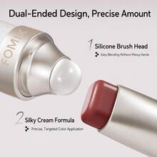 FOMIX Stik Perona Pipi 3-in-1 dengan Kuas Blending Silikon, Stik Perona Pipi Krim, Kontur & Eyeshadow, Warna Lembut yang Dapat Diatur, Hasil Akhir Alami yang Halus, Mudah Dibaurkan, Makeup Wajah Serbaguna Portabel - 03# - View 3