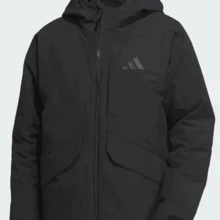 Adidas Men's Sports Down Jacket Hooded Coat 2 Pieces Set With Detachable Down Jacket Inner Liner JY4215 - Black - View 3