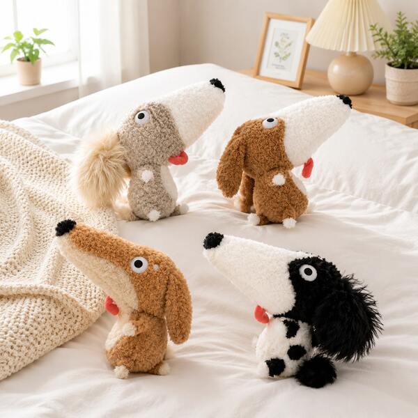 1pc Funny Long-Muzzle Puppy Plush Doll Soft Cute Puppy Doll Home Decor Ornament Children Birthday Gift Girlfriend Best Friend Holiday Gift Christmas Gift