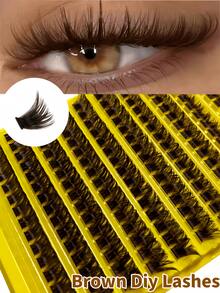 150pcs Brown Clustered Single Fake Eyelashes, Soft Natural DIY Eyelashes D Curl (9-16mm), Can Create Natural Or Voluminous Look, Reusable, Suitable For Daily Wear, Wedding, Date, Party, Festival, Spring And Travel - D - View 6