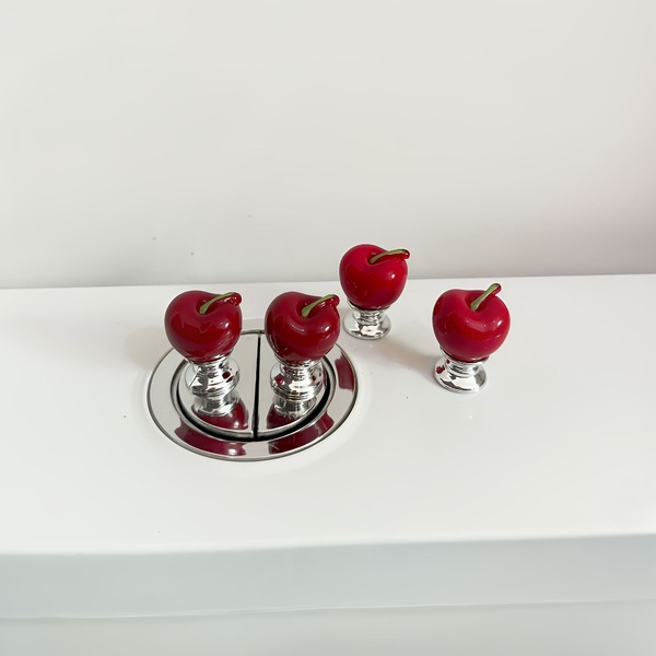 2 Pairs/Cartoon Cherry Bathroom Toilet Flush Button Pressers, Long Nail Toilet Tank Pressing Assist Tool, Suitable For Dorm, Home Use, Perfect Gift For Girls, Back To School, Halloween And Christmas (Mixed Set Randomly Sent)