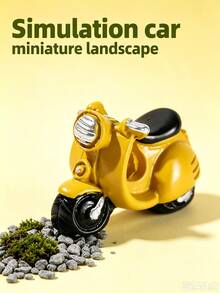 35/15/1pc Mini Red Tricycle And Motorcycle Resin Figurines, Realistic Cartoon Miniature Decor, Exquisite Home Desktop Decoration, Fairy Garden Micro Landscape Scene Arrangement Handmade Decor - A - View 3