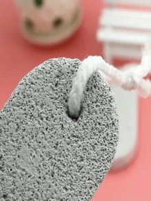 1pc Oval Exfoliating Pumice Stone, Volcanic Pumice Foot Scrub Stone With Hanging Ring, Natural Tool For Removing Dead Skin, Rough Surface Quickly Removes Dead Skin, Protects Skin Without Hurting Hands, Efficient Body Care Cleaning Tool - Pumice Stone - View 3