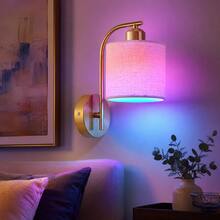 2件裝電池供電壁燈，金色/黑色可充電無線壁燈，附遙控器，12色RGB燈光與定時功能，可調光室內壁燈 - 2只裝 - 查看 4