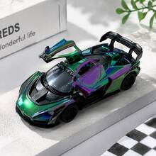 1 buah (Dikemas dalam kantong) Model Mobil Mainan Paduan Seng Skala 1/43, Mobil Balap Super Modern yang Modis, Warna Bunglon Berkilau, Mobil Mainan Paduan Die-Cast Berkualitas Tinggi dengan Fungsi, Pintu Ganda yang Dapat Dibuka, Mainan Anak-anak Cocok untuk Anak Laki-laki Usia 3+ - MultiWarna - View 2
