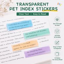 10 Colors PET Sticky Tabs, 200 Writable Transparent Index Tabs, Waterproof Removable Page Markers For Books, Study Notes, Planner & Office,Back To School Season - one-size - View 7