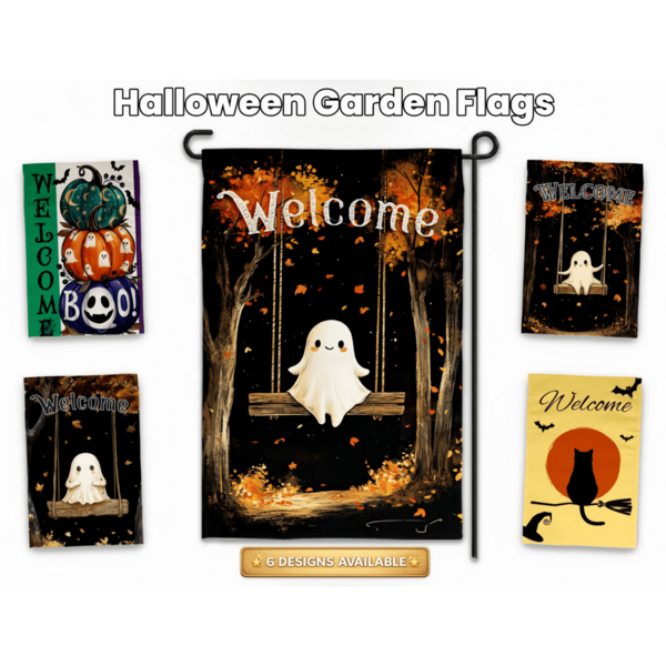 Bendera Taman Hantu Halloween, Bendera Selamat Datang Ayunan Hantu Lucu, Dekorasi Halaman Musim Gugur yang Menyeramkan, Bendera Halloween Kucing Hitam, Tanda Selamat Datang , Dekorasi Gaya Pedesaan, Natal, Thanksgiving, Halloween, Cetak Satu Sisi, Bahan Poliester Tahan Lama, Tiang Bendera Tidak Termasuk (Hanya Bendera)