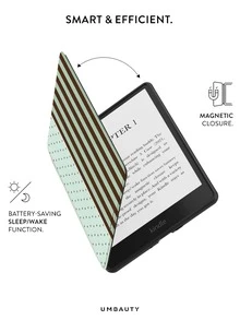 UMBAUTY Striped & Polka Dot Pattern Protective Case For 7/6.8/6 Inch Kindle Paperwhite (12th/11th/10th/7th/6th/5th Gen - 2024) | Kindle Colorsoft Signature Edition E-Reader Accessory, Cute Minimalist Protective Case With Hand Strap, Suitable As A Gift For Colleagues And Friends - Multicolor - View 4