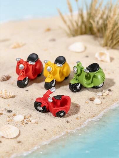 35/15/1pcsMini Red Tricycle & Motorcycle Resin Ornaments, Realistic Cartoon Miniature Decor, Exquisite Home Tabletop Decorations, Fairy Garden Tiny Scene Layout Craft Decor