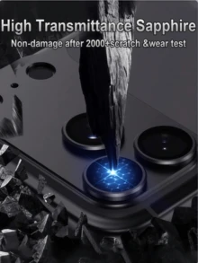 2026新款黑色相機鏡頭保護膜，適用於 18 Pro Max/18 Pro，防刮鏡頭膜，AR高畫質玻璃，時尚設計高級手機配件 - 黑色 - 查看 7