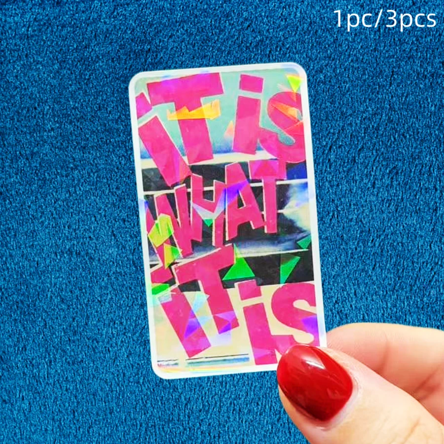 Pink Lettering IT IS WHAT IT IS, Used For Self-Consolation, Let Go Of Hesitation Waterproof Vinyl Sticker - Durable Smooth Surface, Self-Adhesive Bumper Sticker, Suitable For Cars, Windows, Laptops, Trucks, Water Bottles - Multi-Purpose Durable Design, Car Sticker - Vinyl - View 1