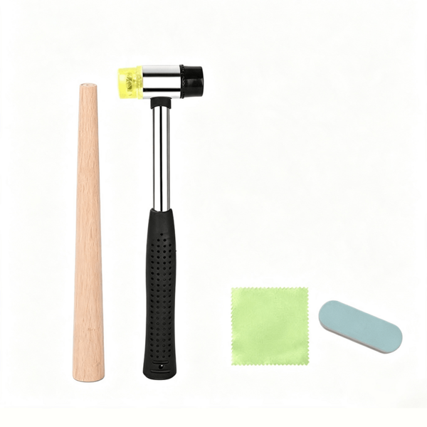 Ring Repair & Restoration Tools, Unmarked Iron Rod & Durable Tool Hammer, Ring Correction Wooden Mandrel Rod Tool, Jewelry Cleaning Tools, Suitable For Jewelry Making