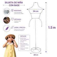 Exhibidor Alambre Silueta Con Base Niña Plateado - Plateado - Ver 2