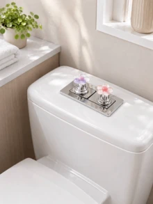 1pc/2pcs Cartoon Flower Toilet Flush Handle, Designed For Long Nails, Creative Flower Drawer Cabinet Pull, Back To School Student Supplies, Great Value - Multicolor - View 4