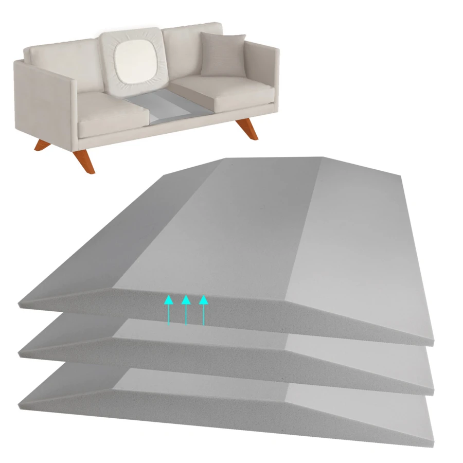 1/2/3pcs 20x20 Inch Gray Trapezoid Foam Seat Cushion, High Density Memory Foam Support Pad - Multicolor - View 1