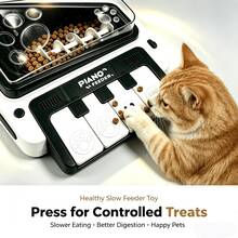 Self-Play Music Piano Snack Launcher, Indoor/Outdoor Pet Toy For Dogs And Cats, With Bouncing Sound Effects And Melody Games - Multicolor - View 6